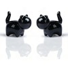3 Inch Black Ceramic Cat Figurines Set of 2