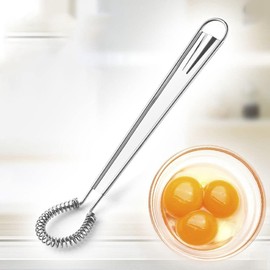 1Pc Stainless Steel Egg Beater Mini Spring Coil Whisk Handheld Milk Frother Foamer Sauce Stirrer Blender Coffee Mixer Kitchen Egg Tools Whisks Cooking Utensils