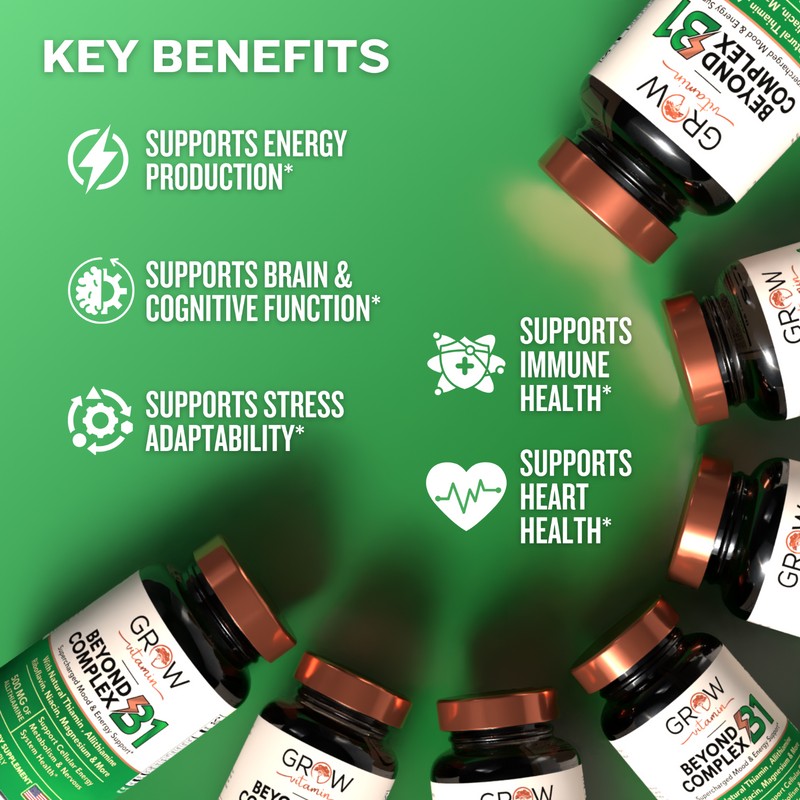 Grow Vitamin B1 Complex - Allithiamine Natural Vitamin B1 Supplement