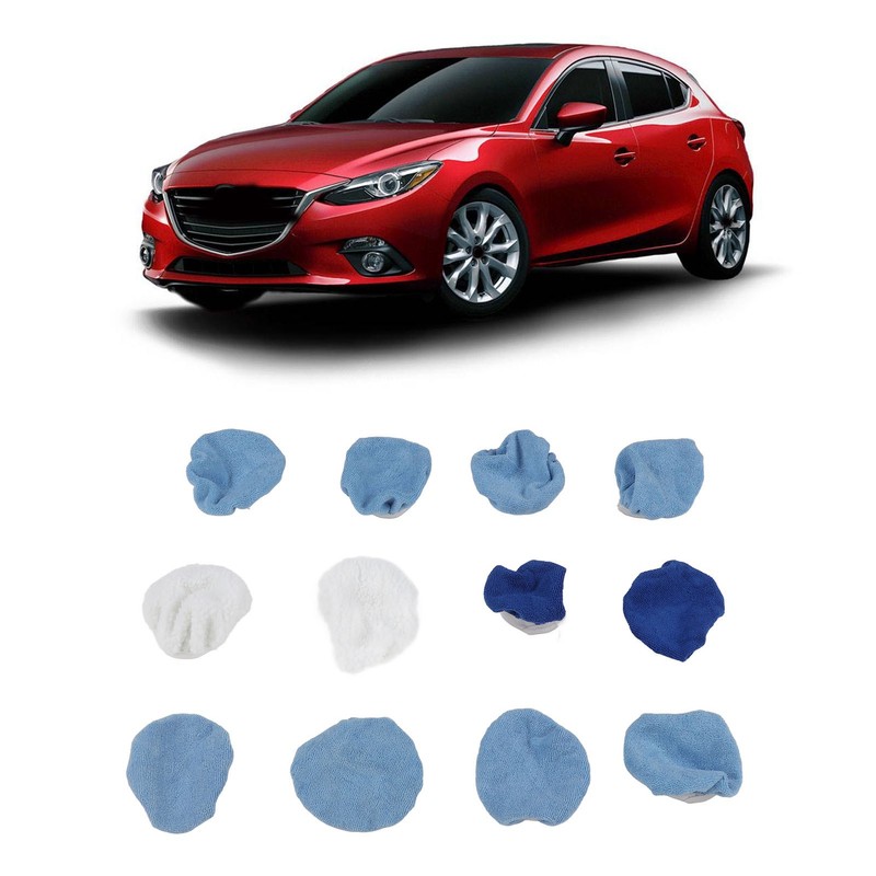 12pcs Car Polishing Pad Bonnet Set Strong Adsorbing Microfiber Synthetic