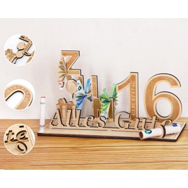 Giftota Geldgeschenk 16.Geburtstag, Geschenke zum 16 Geburtstag Mädchen Junge, 16.Geschenke aus Holz Dekoration