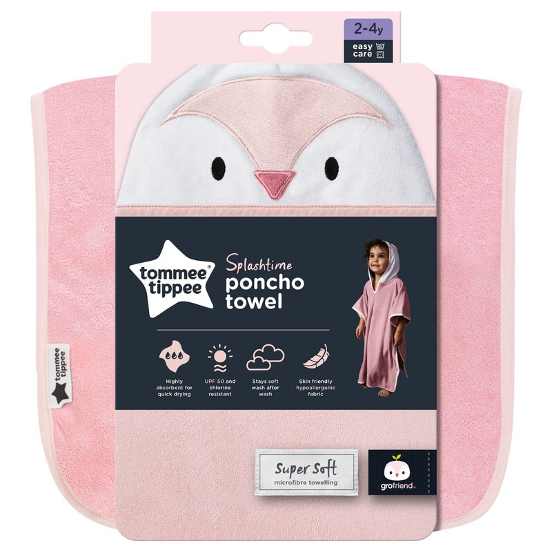 Tommee Tippee Splashtime Hooded Poncho Towel, Highly Absorbent and Super
