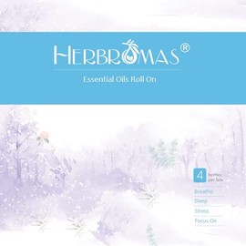 Aromatherapy Essential Oils Roll On Set Relaxation Gift for Women of 4 Pack Lavender Eucalyptus Peppermint Grapefruit Oil(Fresh Scent)