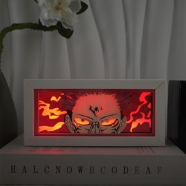 VKZ Anime Light Box Anime LED Light Box Handmade Paper Cut Shadow Light Box Anmie Lamp Multicolor RGB Lights with Romote for Desk Room Decor JL-10