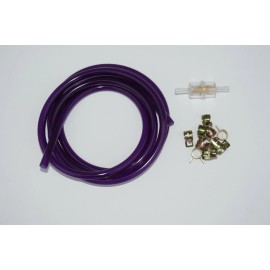 Unbranded 5ft Fuel Line 3/16" ID x 5/16" OD Gas Hose & 3/16" Motorcycle Fuel Filter PURPLE