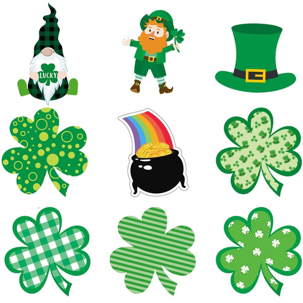 40 Pieces St. Patrick's Day Cut-Outs Irish Paper Cut-Outs with