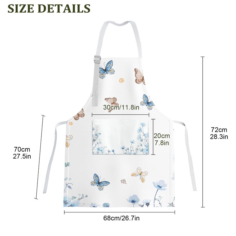 ECZOIL Waterproof Cooking Apron Adjustable with 2 Pockets for Kitchen