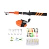 1.5m Kids Fishing Pole Orange Mini Portable Retractable Foldable Beginner