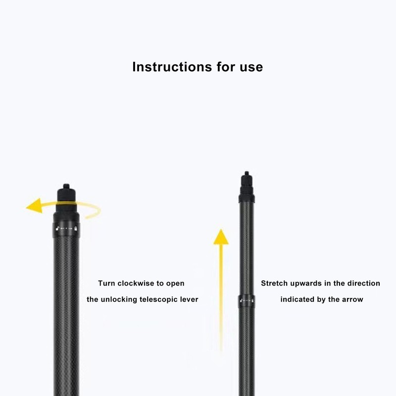 Selfie Stick Extendable Extra Long 2m Carbon Fibre Handheld Adjustable