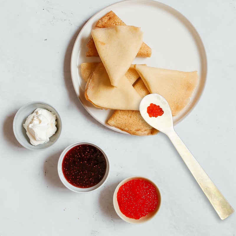 Luckious Pack of 2 Handmade Caviar Spoons Set - Shell