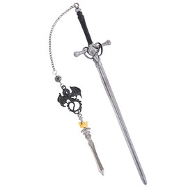 Berirexrion Fantasy Dragon Sword Bookmarks - Cool Fourth Wing Book Mark Gifts Reading Men Funny Black Merch Tassels Metal Page Marker Book Lovers Novel Fans Boy Bookish Student Teacher Birthday School