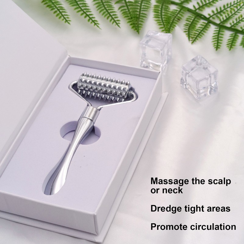Metal Massage Roller Promote Circulation Muscle Relaxing Acupuncture Roller for