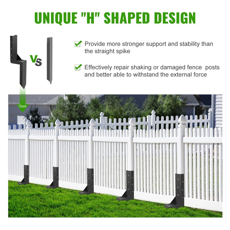ATCWF 4-Pack 3.74" Width Fence Post Repair Kit, 24in Total