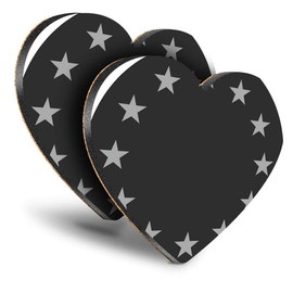 Destination Vinyl ltd Great Coasters (Set of 2) Heart - BW - EU Europe Flag Map Drink Glossy Coasters/Tabletop Protection for Any Table Type #41684