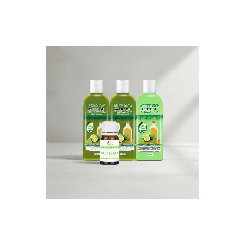 2 Shampoos De Bergamota 1 Acondicionador 1 Aceite Organicos