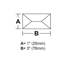 Rainbow Art Glass 1"x 3" Rectangle Peaked Glass Bevel - 10 Pack - Stained Glass Supplies