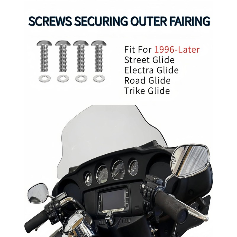 YAORISE 42Pcs Motorcycle Fairing Bolt Kit, Stainless Steel Batwing Windshield