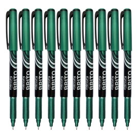 MERCURY Brito Fineliner Pens, GREEN, Ultra Fine Point (0.3mm), Pack of 10, Precision Lines, Ideal for Write Draw Sketch Colour Draft Mark