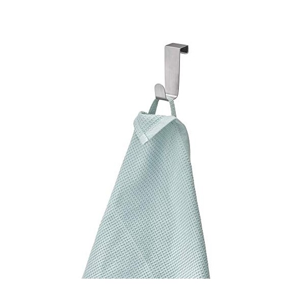 iDesign 29420 Forma Over Door Hook, Small Towel Hanger Made of Stainless Steel, Towel Hook Rack, Silver