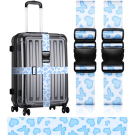 Stanoha Luggage Straps for Suitcases Travel Belt Luggage Band Heavy Duty Traveling Luggage Identifier Cute Women Girls Unique Accesory,