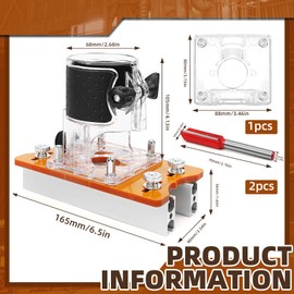 FSWWSF Wood Cutter Tool Slot Holder Set Wood Cutter Base Locator Set 2 in 1 Slot Base and Mounting Bracket for 64/65 mm Trimmer with Scale Milling Base Plate, One-Hand Milling Base Plate