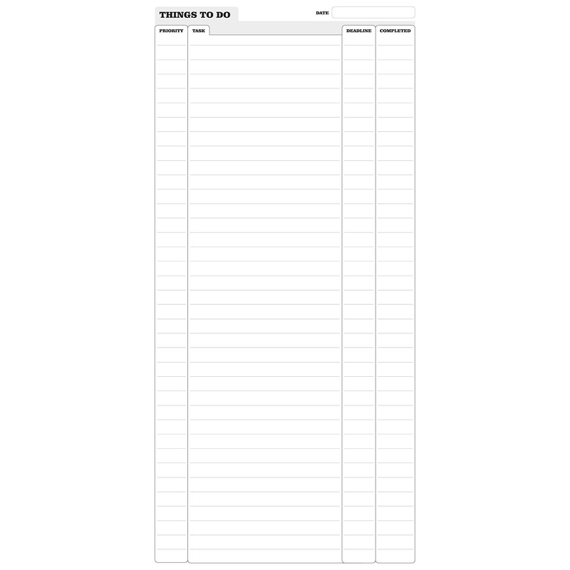 Luxpad 280 x 150mm Things To Do Planner with 50