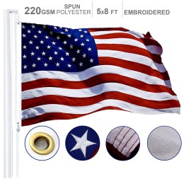 UD_American Flag 220GSM Embroidered Spun Polyester 5x8 Ft