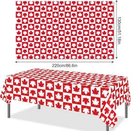 3Pcs Happy Canada Day Tablecloths, 51x87 Inch Maple Leaf Table Cover for 1st of July National Day Party Decorations, Canada Flag Patriotic Tablecloth for School Events, Sports, Outdoor Celebrations