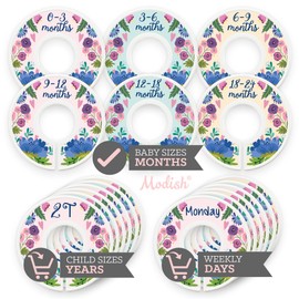 Nursery Organization Closet, Baby Clothes Hanging Size Dividers: Months & Years Sets, Girl Boho Floral Décor Pink Mint Yellow, Useful Nursery Organizer and Storage Baby Shower Registry Necessities