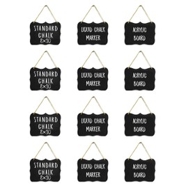 Large Hanging Chalkboard Acrylic Signs 8x10 - Double Sided for Standard Chalk & Other Side for Liquid Chalk Marker Erasable-for Wedding, Wall Decor, Kitchen Pantry, Menus, (12)