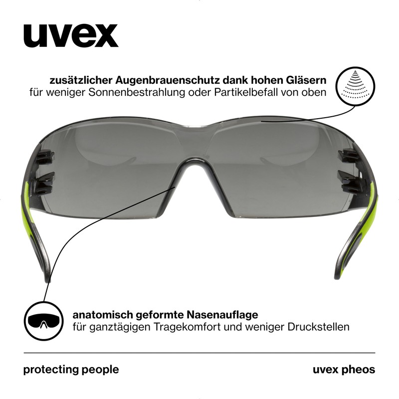 Uvex Pheos - Safety Glasses - Temple Glasses Supravision Excellence