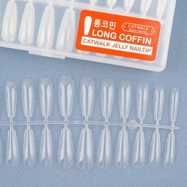 Long Nose Pin Nail Tips 240 Tips Soft Soft Tip Transparent Artificial Nails, 1 Piece, 1. Long Nose Pin 240 Tips W569 / 롱코핀 네일팁 240팁 말랑 말캉팁 투명 인조손톱, 1개, 1.롱코핀 240팁 W569