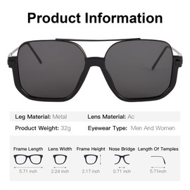 ANLIOTO 3 Pcs Retro Oversized Sunglasses for Women Men, Vintage 70s Square Shades Sun Glasses Oversized Trendy Trucker Driving Sunglasses