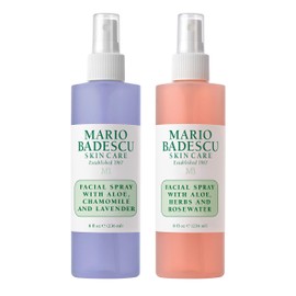 Mario Badescu Facial Spray Aloe, Rose Water and Chamomile - Lavender Duo for Face, Neck or Hair, Cooling and Hydrating Face Mist for All Skin Types, Dewy Finish, 8 Fl Oz (Pack of 2)