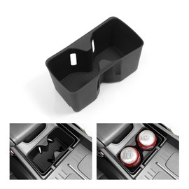 LUCKEASY Center Console Cup Holder Insert Compatible with 2024 2025 Hyundai Santa Fe Interior Accessories Center Console Water Drink Limiter Holder Protector for Hyundai Santa Fe Silicone Black