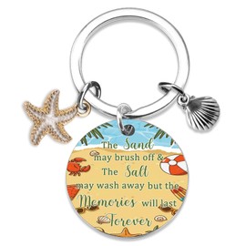 Beach Gifts For Women Best Summer Friend Gifts For Beach Lovers Fun Beaches Themed Keychain Gift for Birthday Christmas Cute Ocean Seashell Keyring Summer Beaches Lovers Vacation Essentials Present