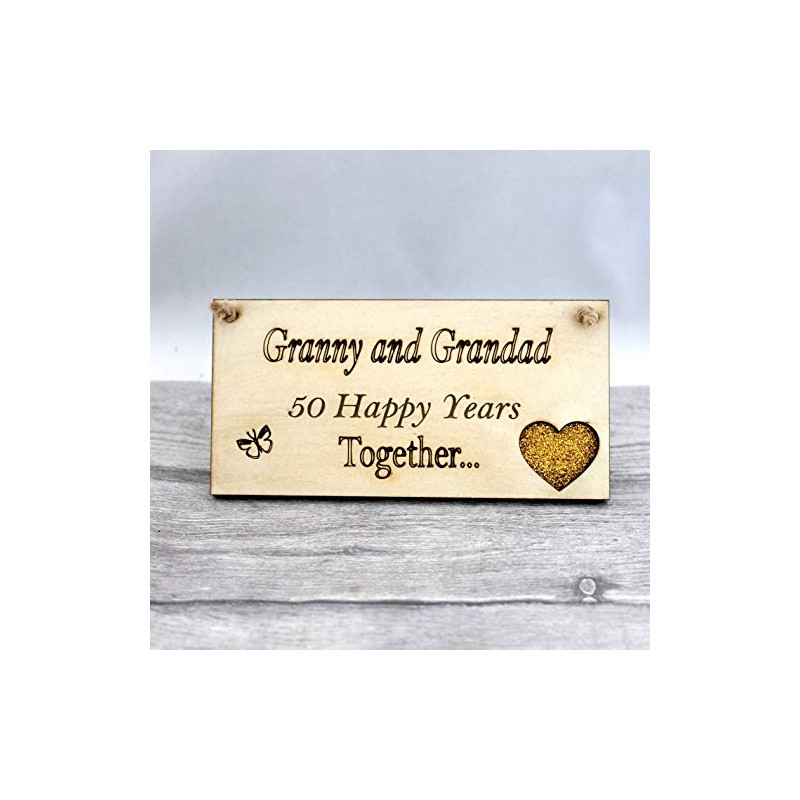 Granny and Grandad Grandparents Anniversary Gift Plaque Gift 50 Years