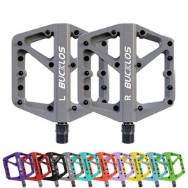 AEYINO MTB Pedals Flat Mountain Bike Pedals Road Bike Large Platform Nylon Non-Slip Pedal for Adult Bicycle Gravel Bike/Hybrid Bike 9/16"