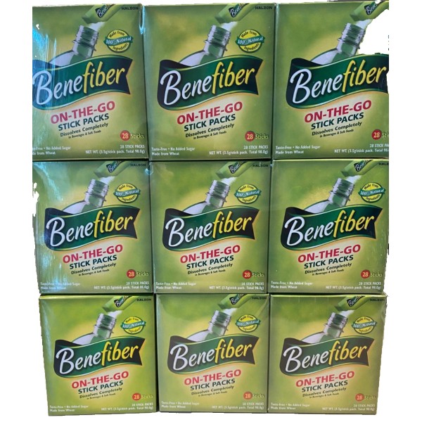 Benefiber Natural Fiber Supplement On-the-Go Stick 28 Sticks x 3