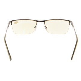 CessBlu UV Protection,Anti Blue Rays,Half-rim Computer Reading Glasses (Gunmetal) +1.75