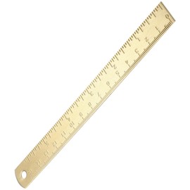 Brass Ruler, Metal Drawing Ruler Gold Straight Ruler Unisex Learning Measuring Ruler Bookmark Stationery for School Office Math Geometry Drafting Tools and Kits
