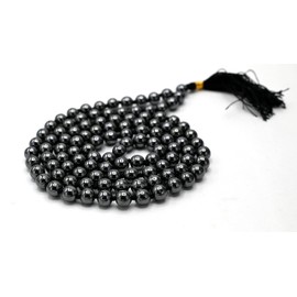 Japa Mala 108 Prayer Beads Necklace and Wrist Mala Bracelet for Meditation, Hand Knotted, Gemstone, Hematite