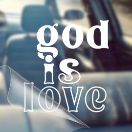 God is Love - Christian Jesus Cross Car Vinyl Decal Bumper Sticker for Car, Wall, Window, Vehicle, Weather Resistant, Viral