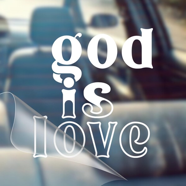 God is Love - Christian Jesus Cross Car Vinyl Decal