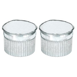 PATIKIL 3 Inch Metal Tee Cap, 2 Pcs Galvanized Steel Duct End Cap Crimped Dry Vent Cover Ducting Sealing Tee Plug for HVAC Systems Indoor and Outdoor Use