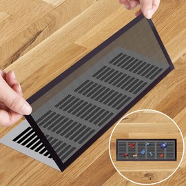 8pcs Floor Vent Mesh Covers,Magnetic Air Vent Screen Register Trap, Rectangle PVC Floor Register Mesh Cover for Wall Ceiling Floor Catch Debris Hair Insect (5.5x12")