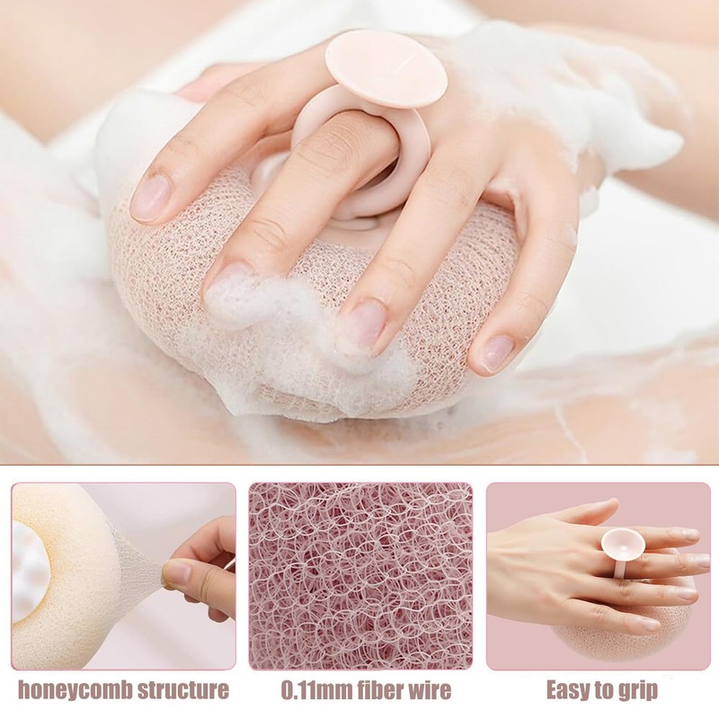 Shower Sponge, 4 Pieces Shower Sponges, Bath Sponge for Adults,