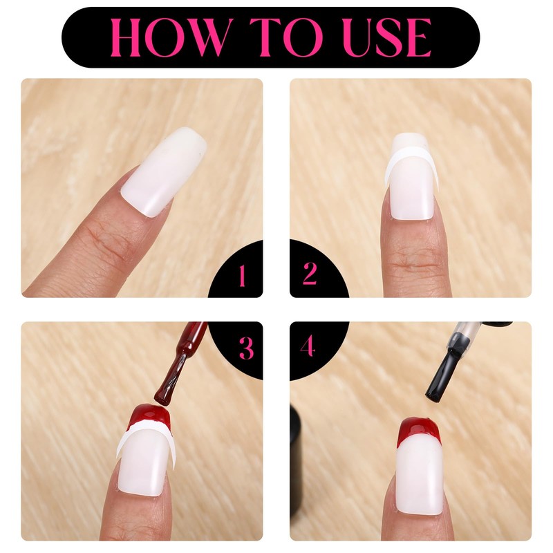 240 Pcs French Tip Nail Stickers Manicure Strips White Self-Adhesive