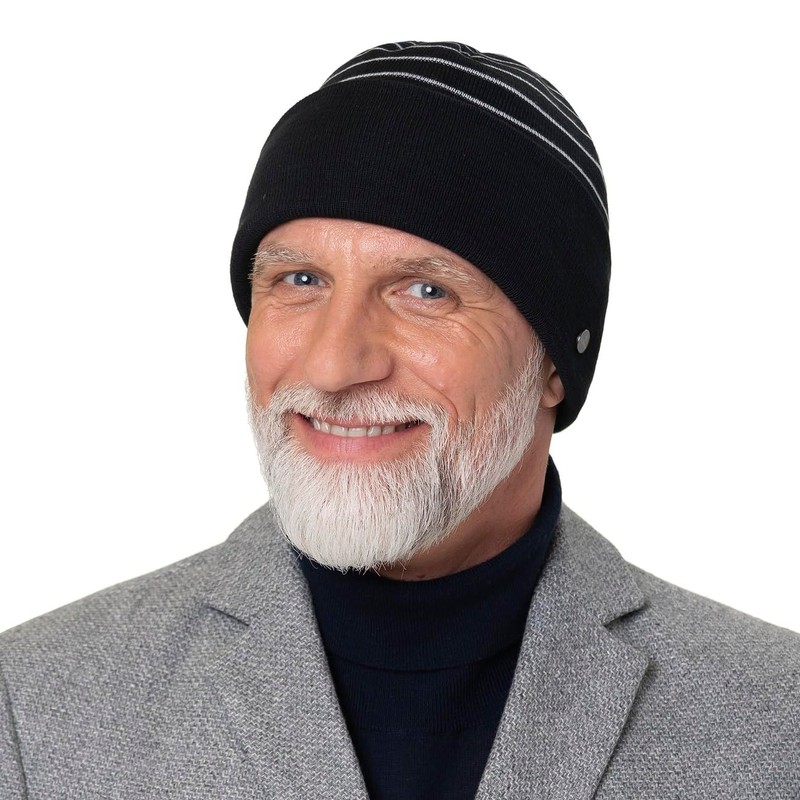 LIERYS Organic Cotton Turn-Up Hat - Beanie Hat - Knitted