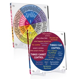 2 Pieces Acrylic Feelings Wheel & Needs Wheels Emotions Wheel Mental Health Tool for Home/Office/School Education Supplies School Classroom Decor
